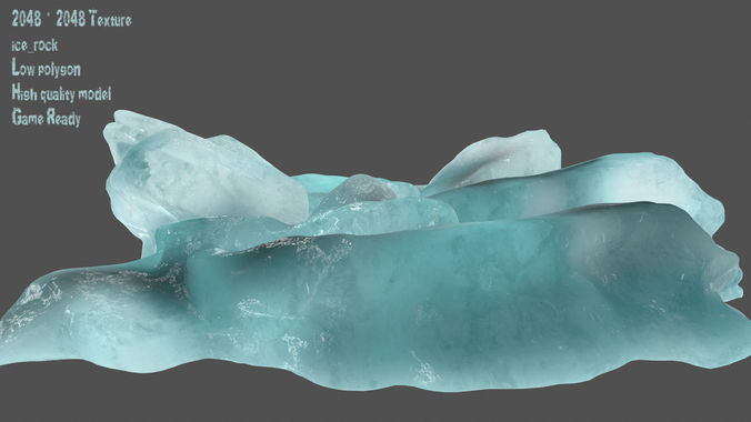 Ice rock Low-poly 3D model