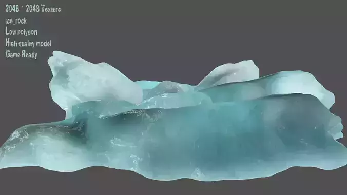 Ice rock Low-poly 3D model