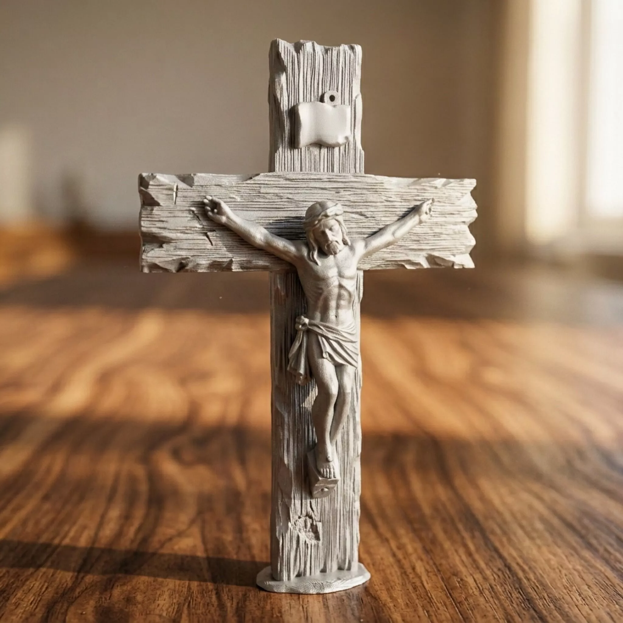 Crucifix with Figure Relief 3D print model