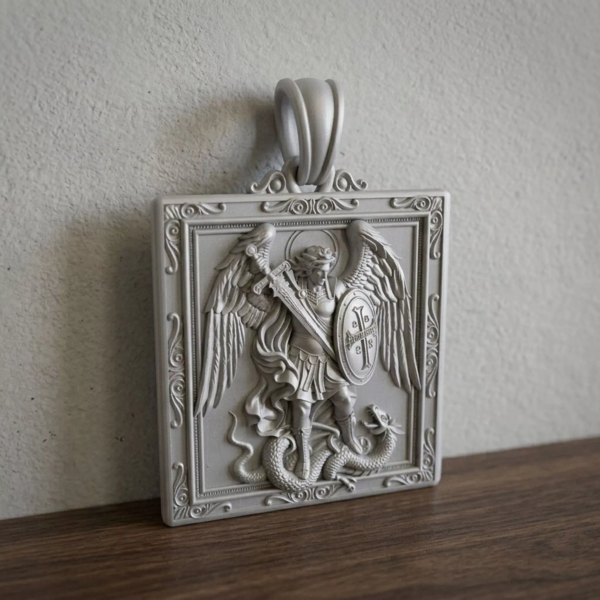 Religious Pendant of Saint Michael 3D print model