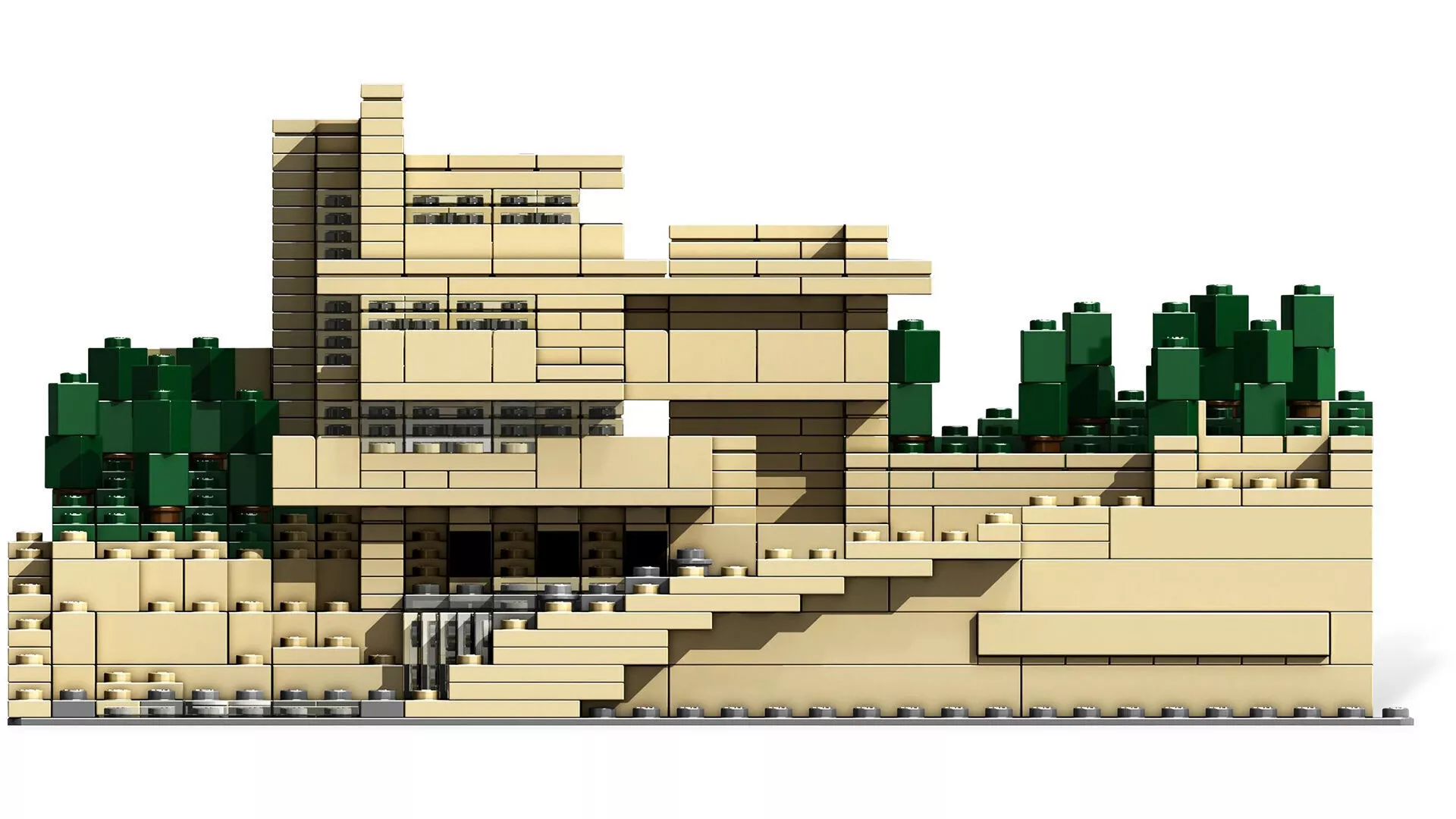 TwindBricks3D - 21005 Fallingwater 3D print model