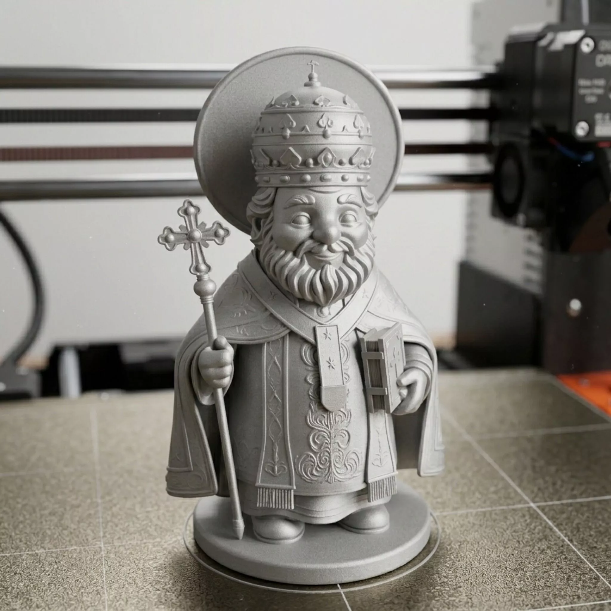 Saint Gregory Holding Book Staff 3D print model