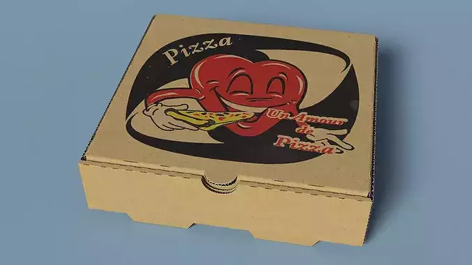 Pizza Delivery Box Design 3D model 4