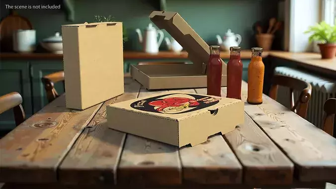 Pizza Delivery Box Design 3D model 3