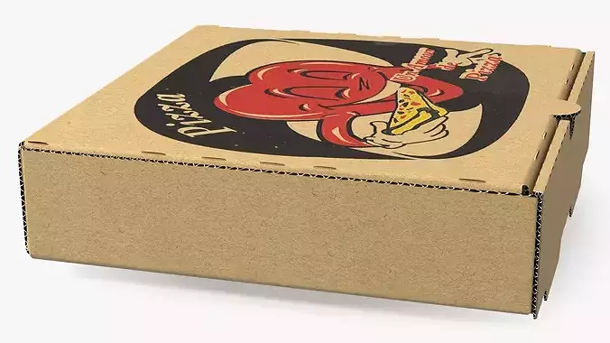 Pizza Delivery Box Design 3D model 7