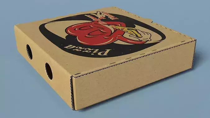Pizza Delivery Box Design 3D model 5