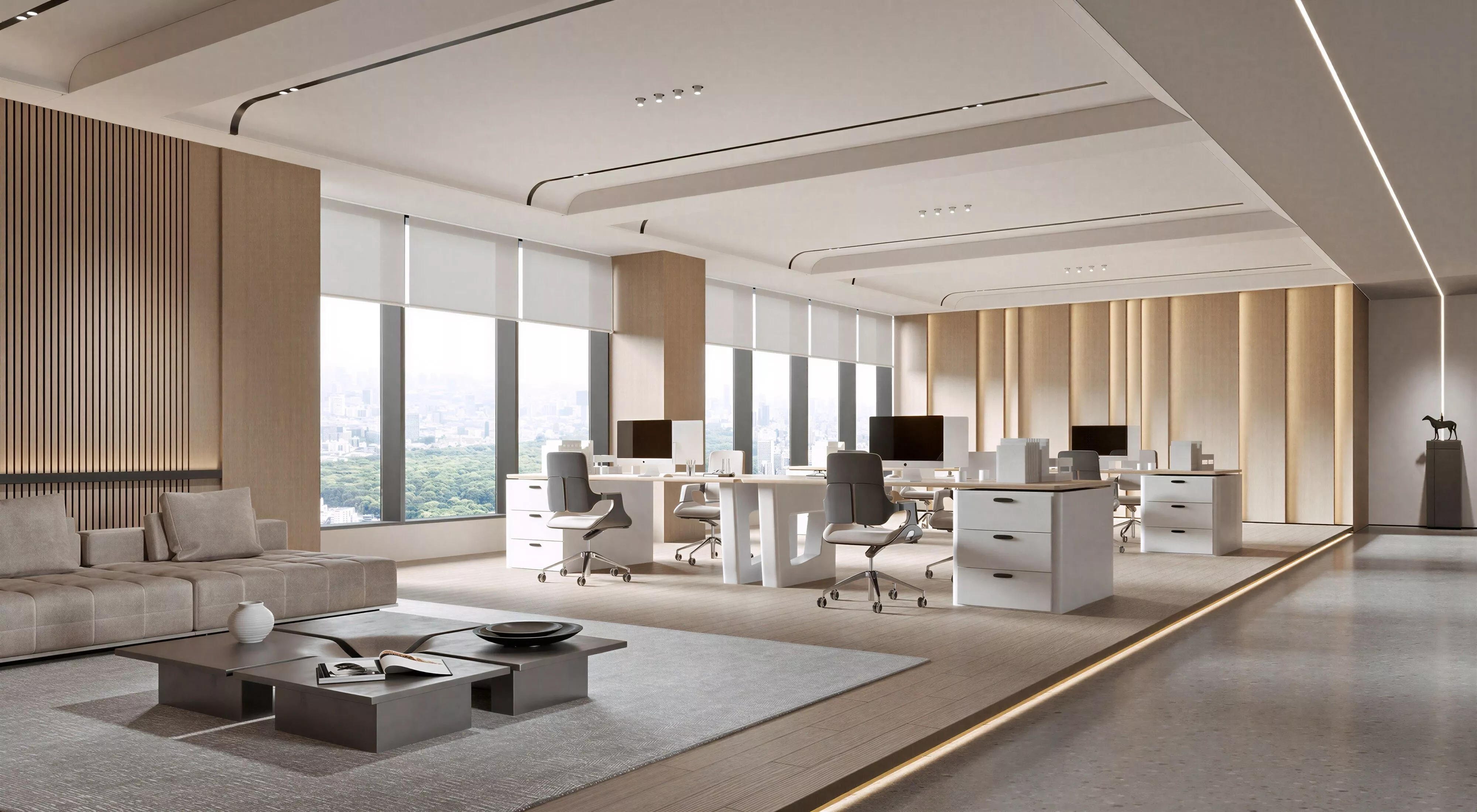 Modern Executive Office Lounge Workspace 3D Model 3D model