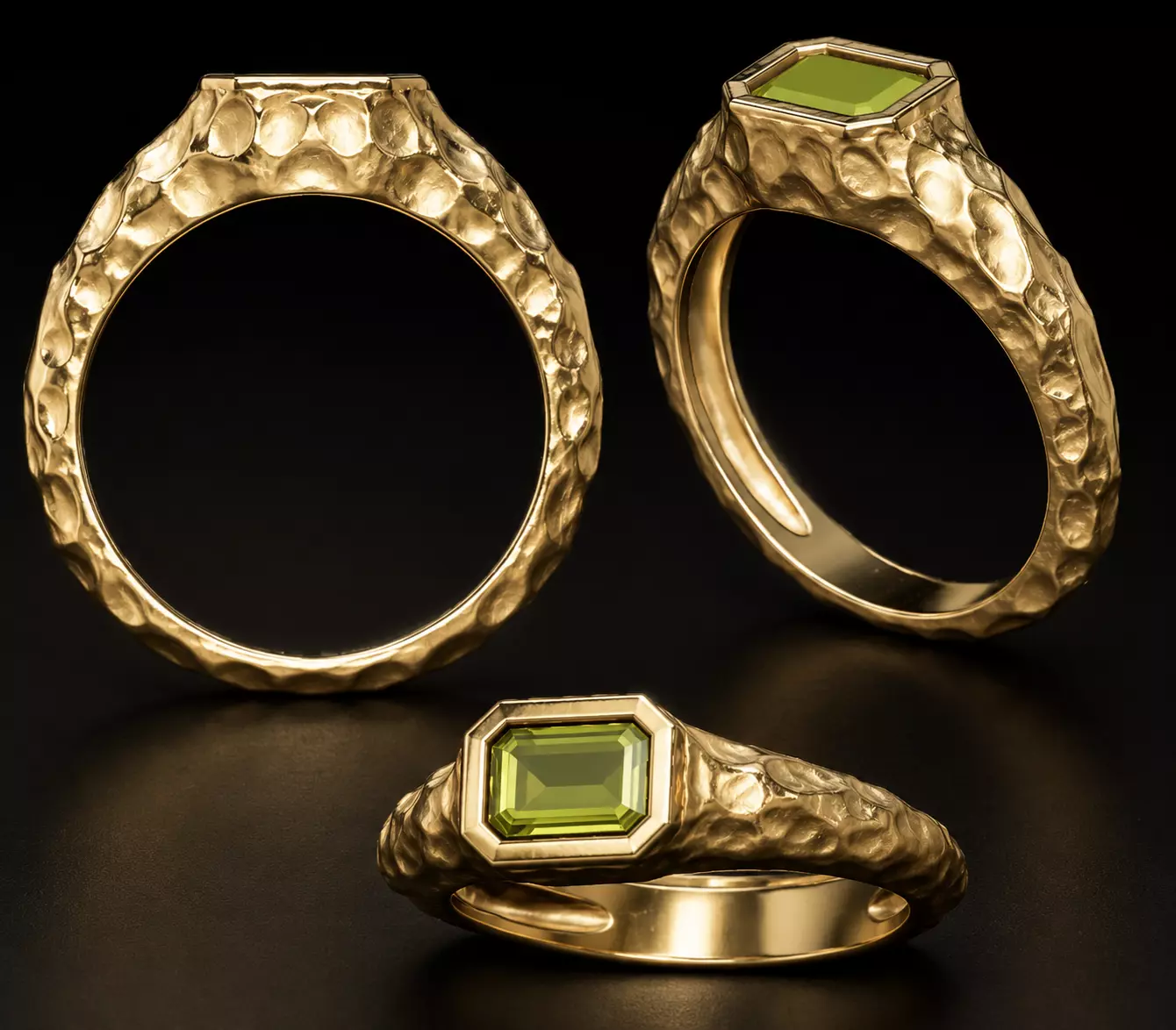 Raw Emerald Signet Ring 3D print model