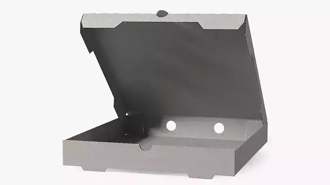 Pizza Box Open Gray 3D model