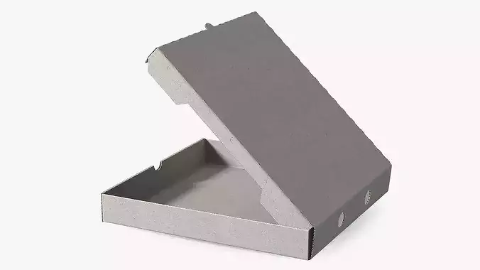 Pizza Box Open Gray 3D model 7