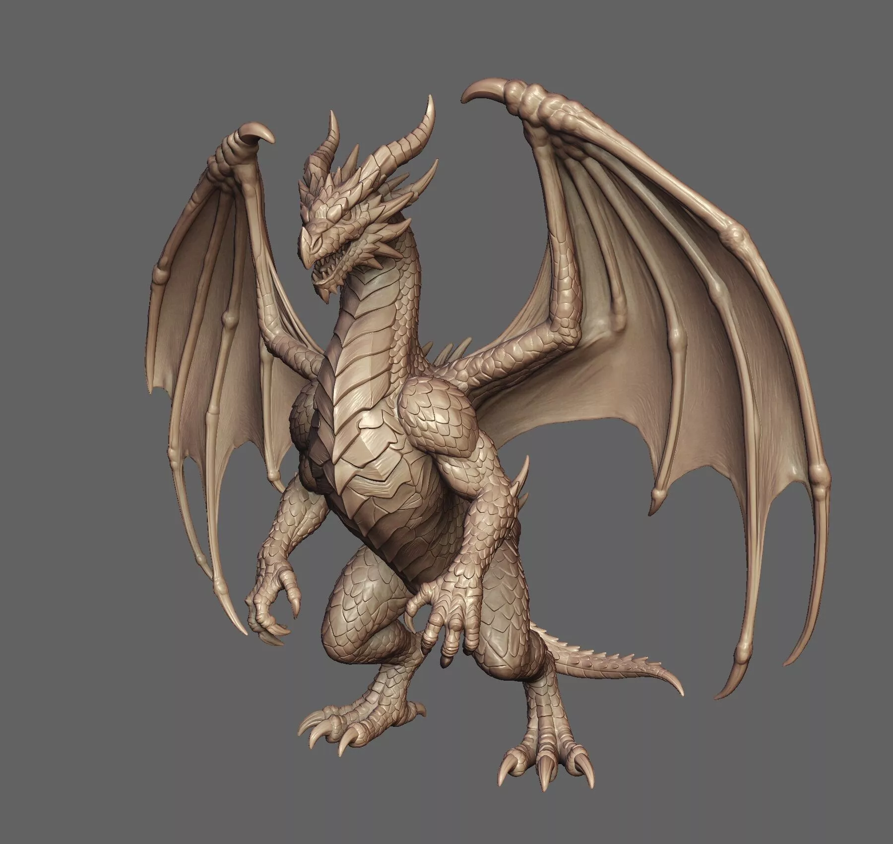 Ember-Claw Drake Dragon - High Poly Tabletop 3D Print Model 3D print model