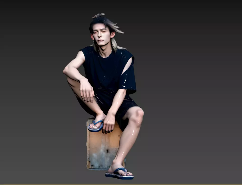 C102- Scene - Unrestrained and wild teenager 3D model