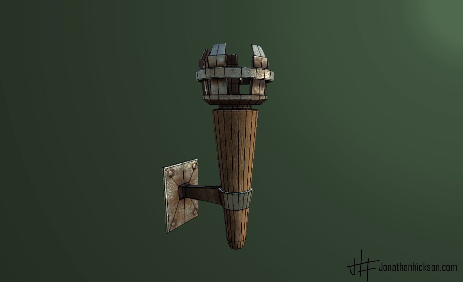 Torch and Scone Low-poly 3D model_1