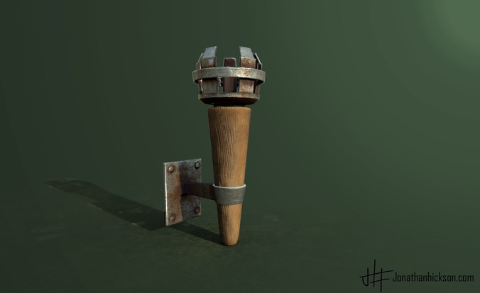 Torch and Scone Low-poly 3D model