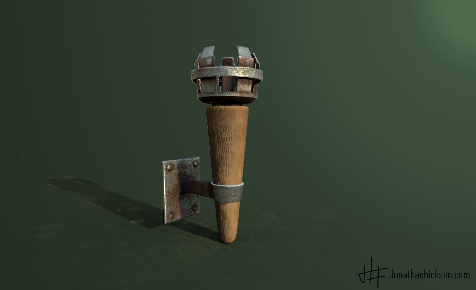 Torch and Scone Low-poly 3D model_0