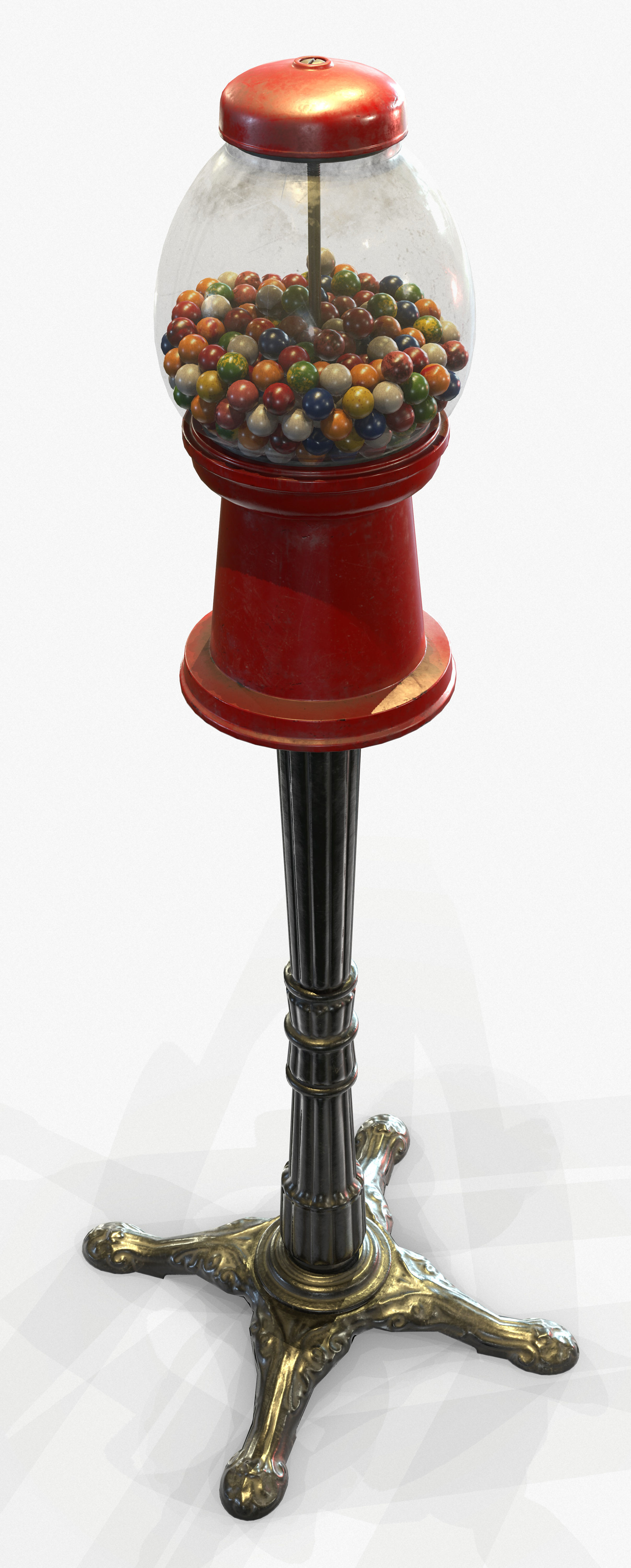 Gumball Machine Game Ready PBR Textures Low-poly 3D model_3