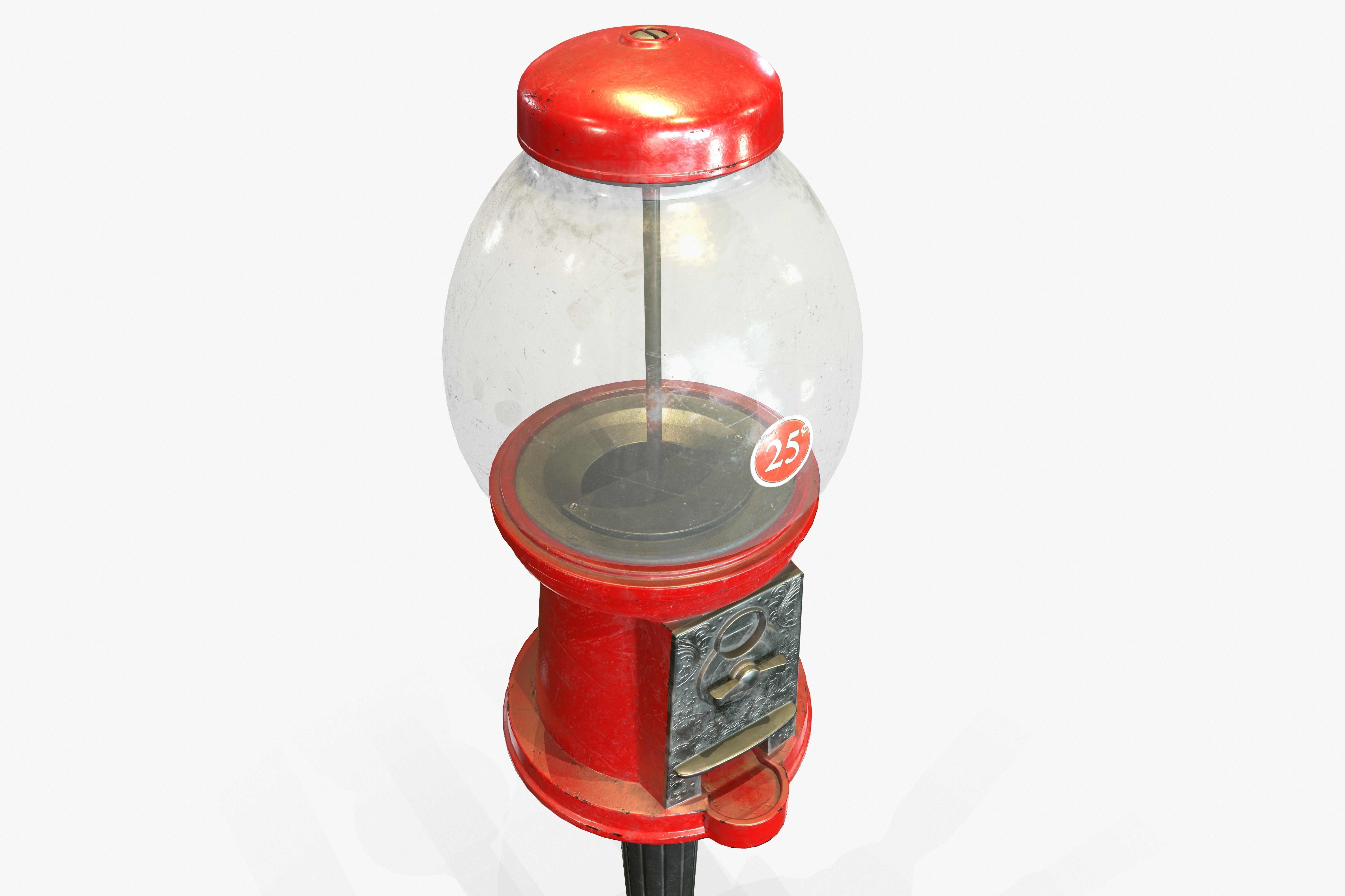 Gumball Machine Game Ready PBR Textures Low-poly 3D model_8