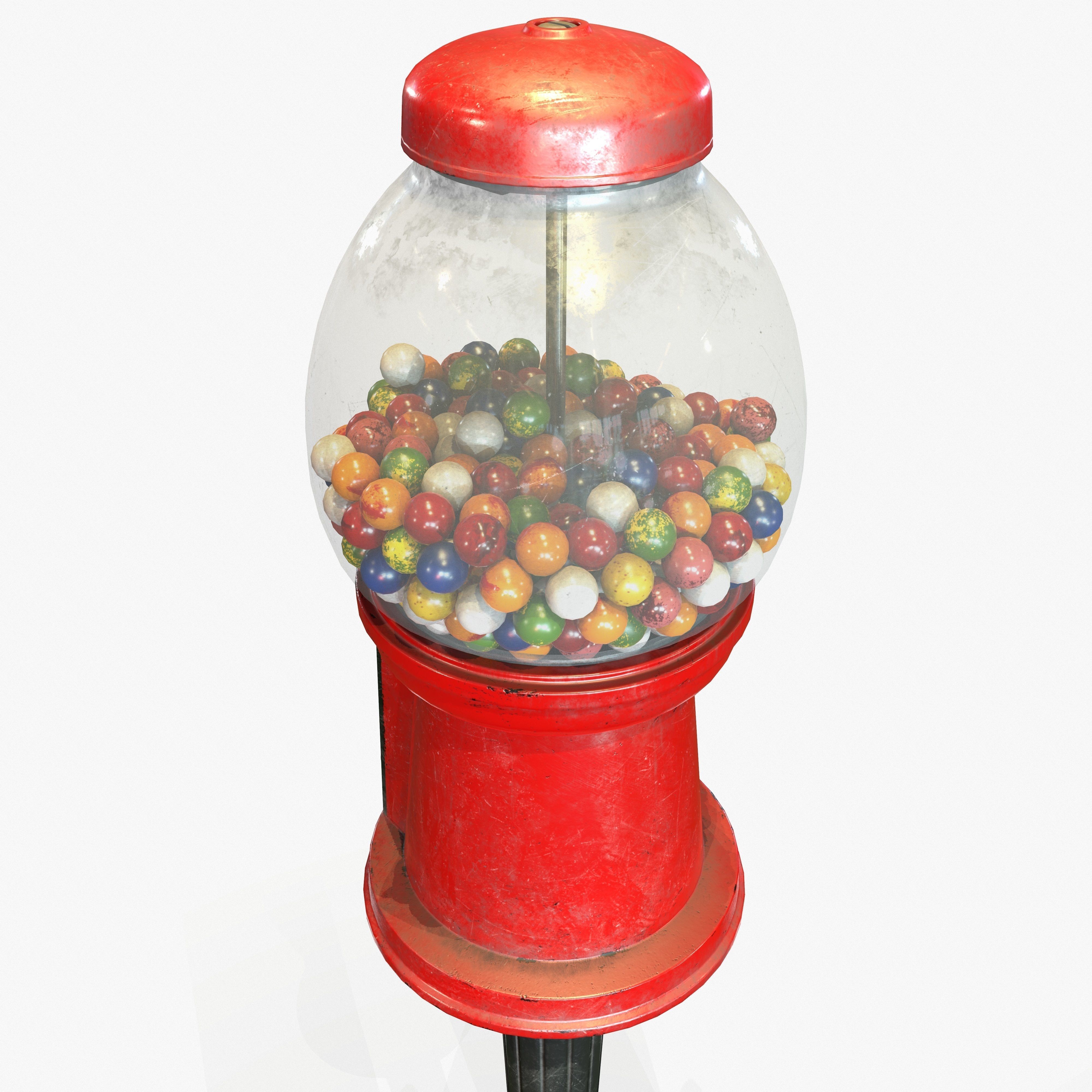 Gumball Machine Game Ready PBR Textures Low-poly 3D model_11