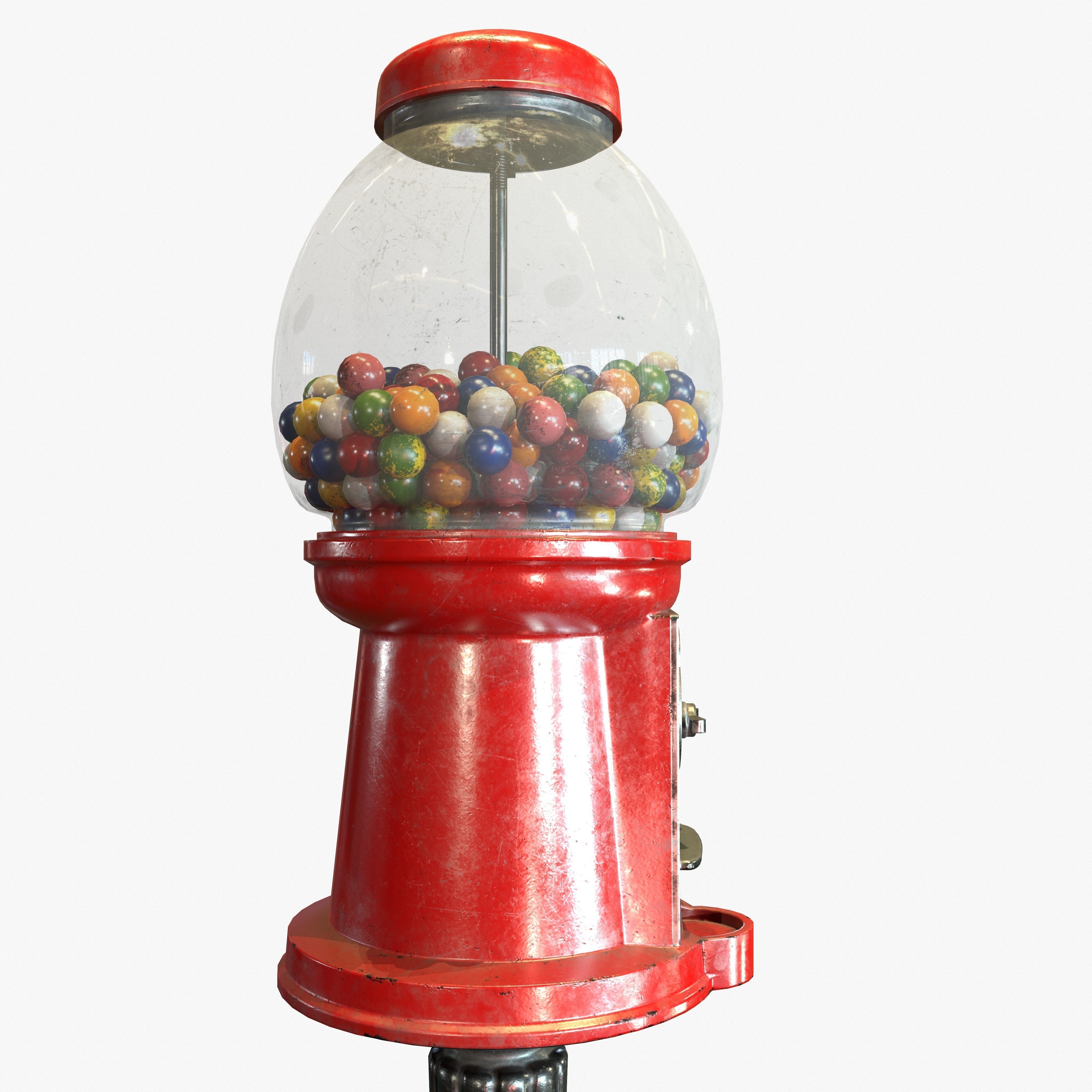 Gumball Machine Game Ready PBR Textures Low-poly 3D model_12