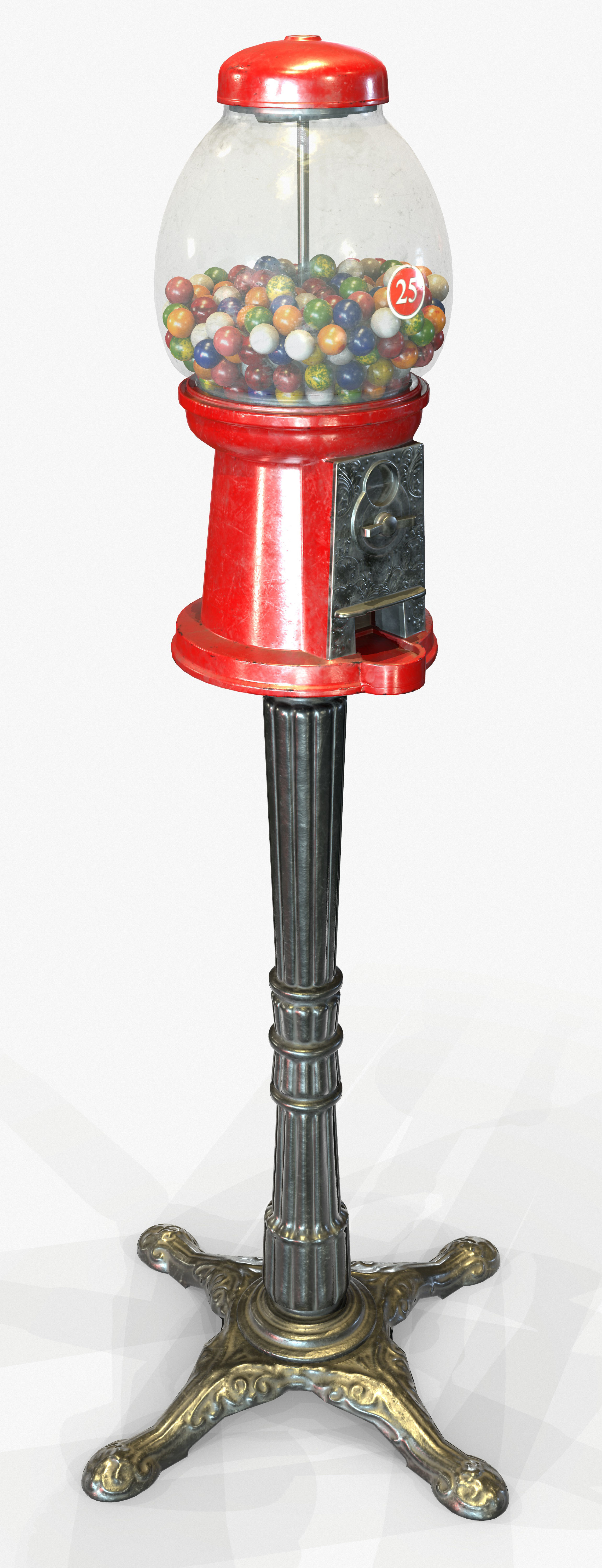 Gumball Machine Game Ready PBR Textures Low-poly 3D model_2