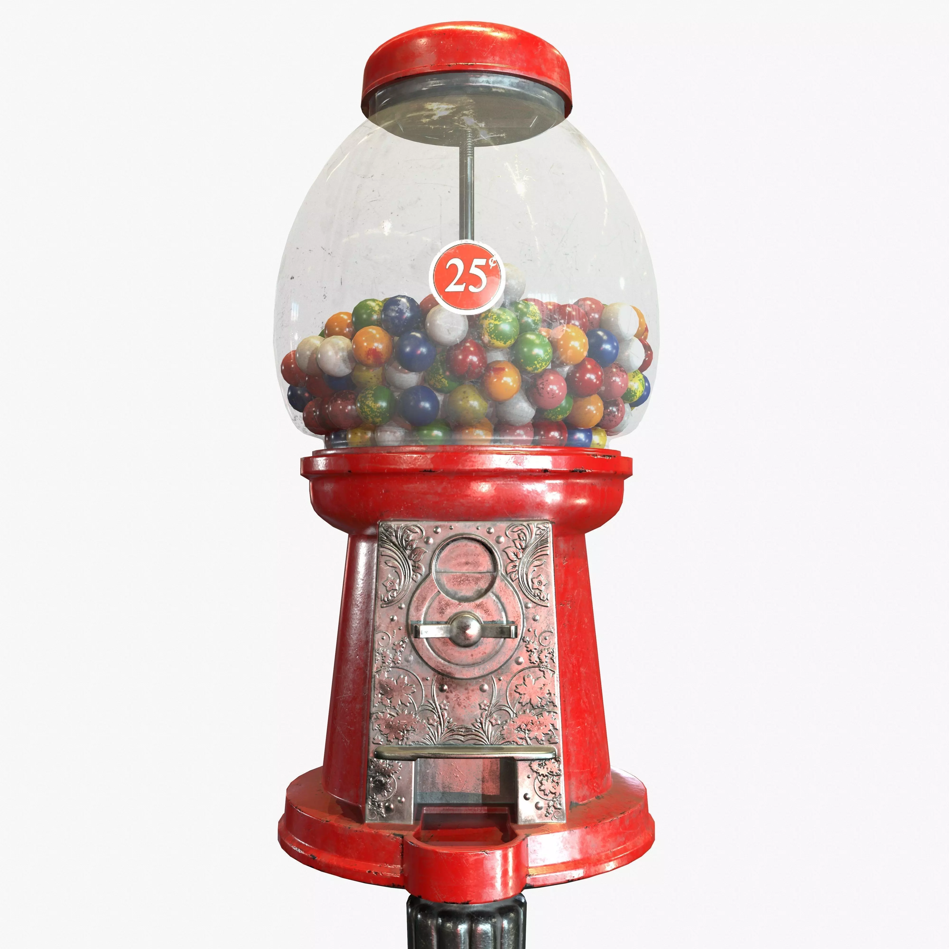 Gumball Machine Game Ready PBR Textures Low-poly 3D model_0