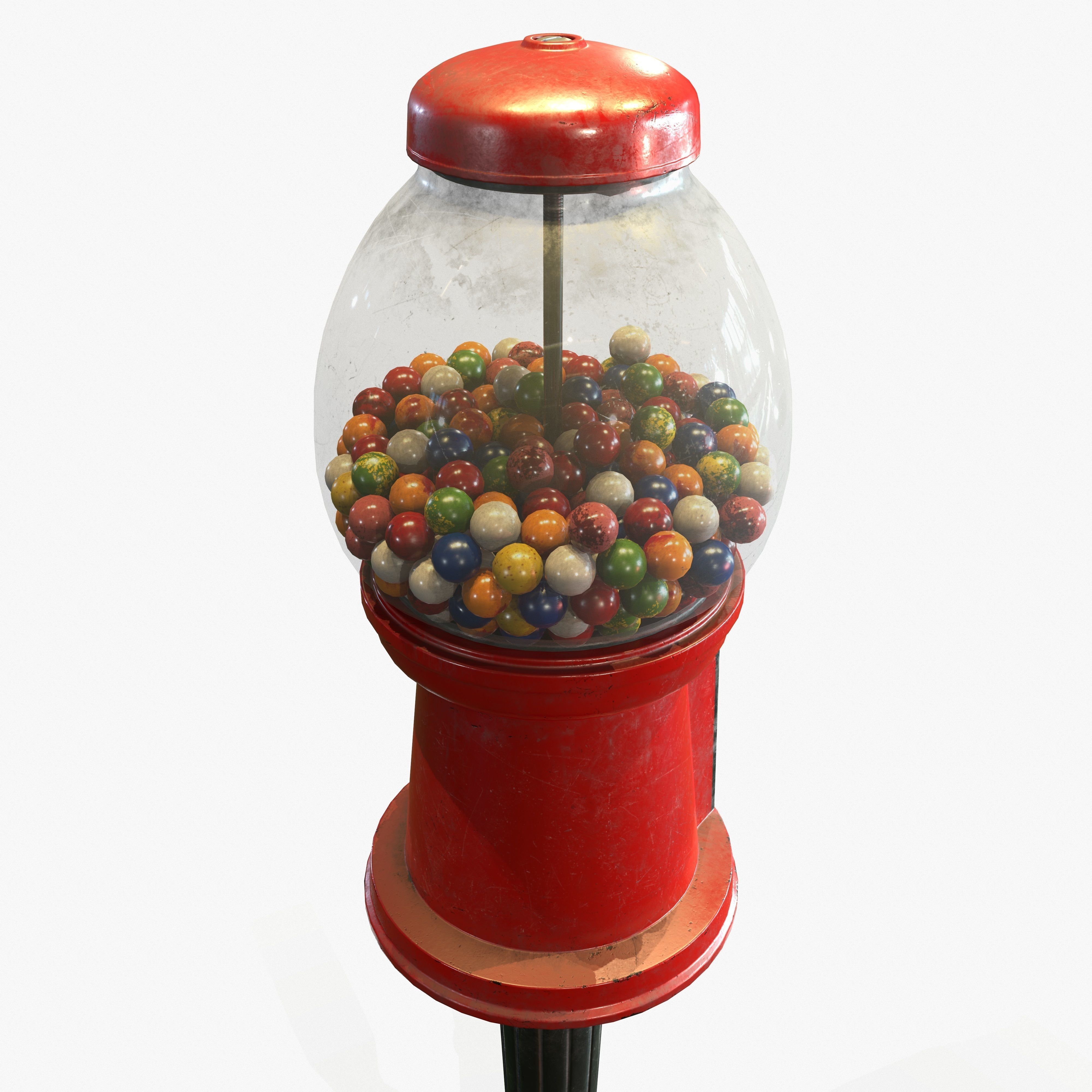 Gumball Machine Game Ready PBR Textures Low-poly 3D model_9
