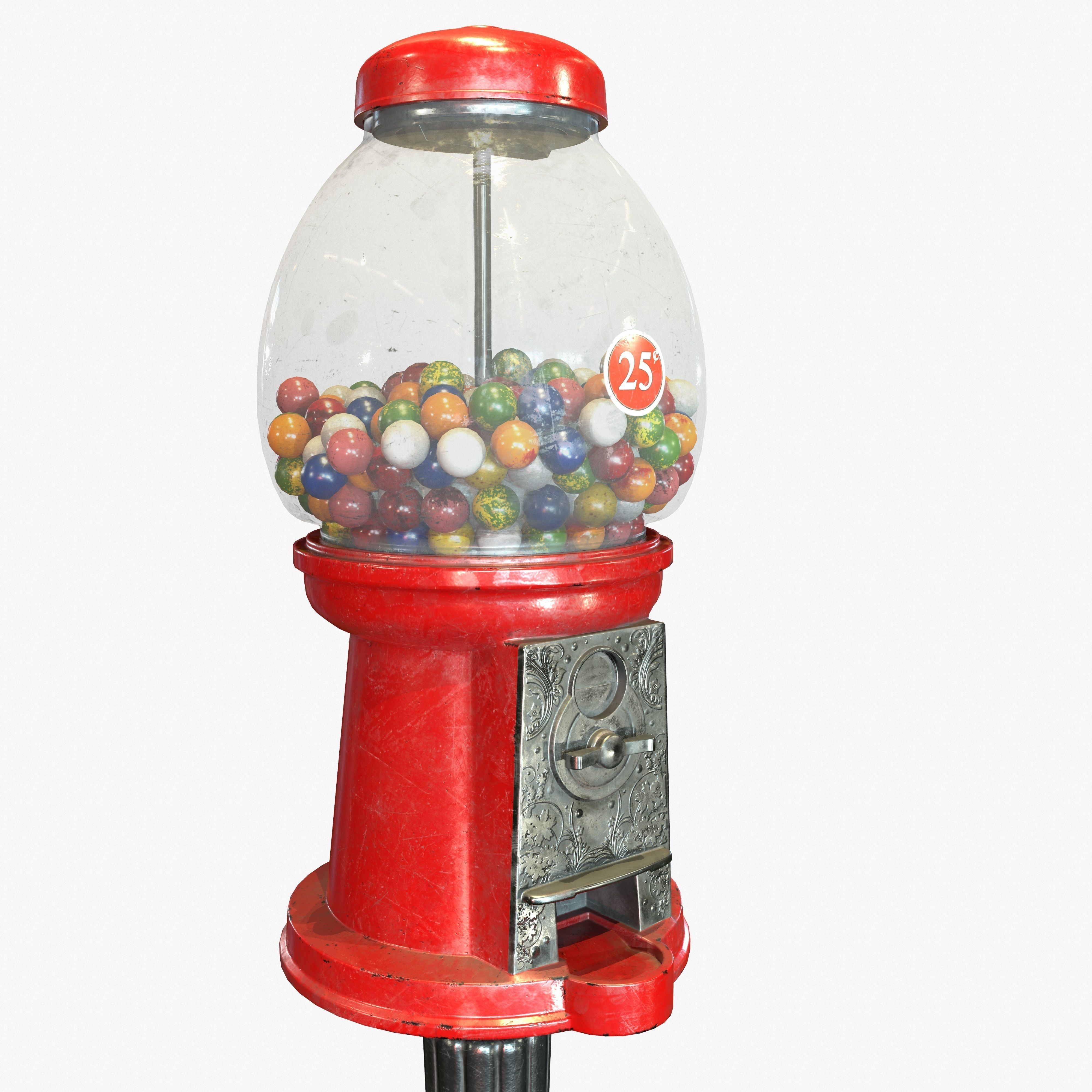 Gumball Machine Game Ready PBR Textures Low-poly 3D model_10