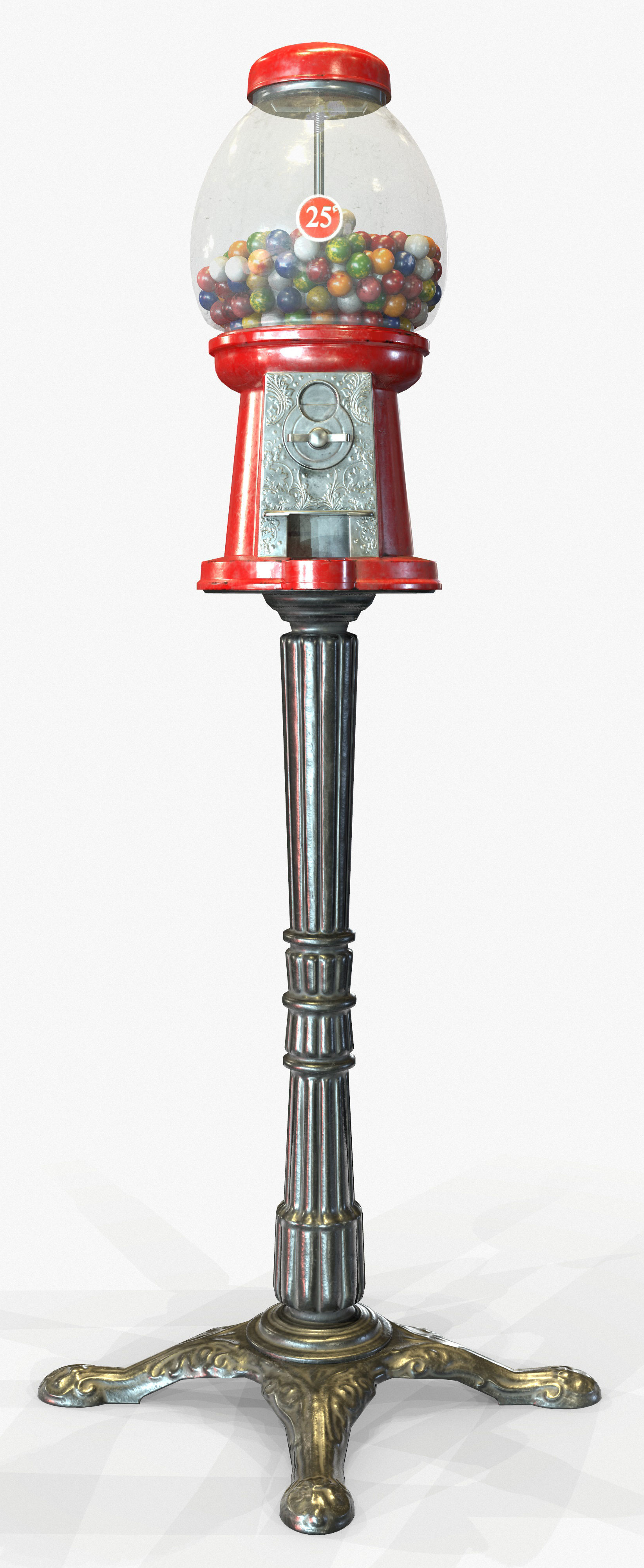 Gumball Machine Game Ready PBR Textures Low-poly 3D model_7