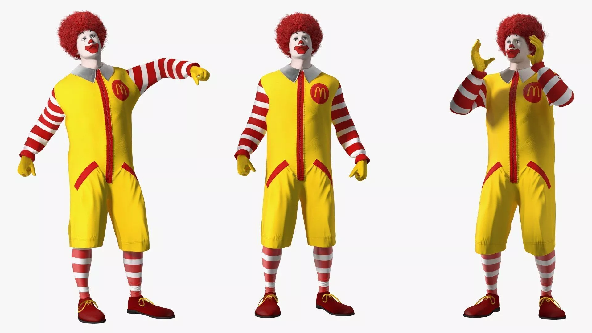 Ronald McDonald Clown Fur for Maya Rigged 3D model