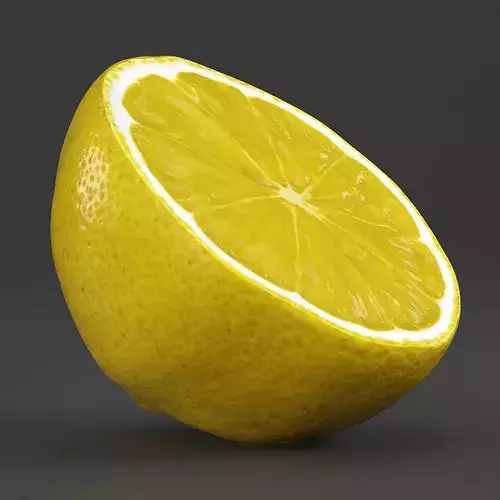 Sliced Lemon Half 3D model 7