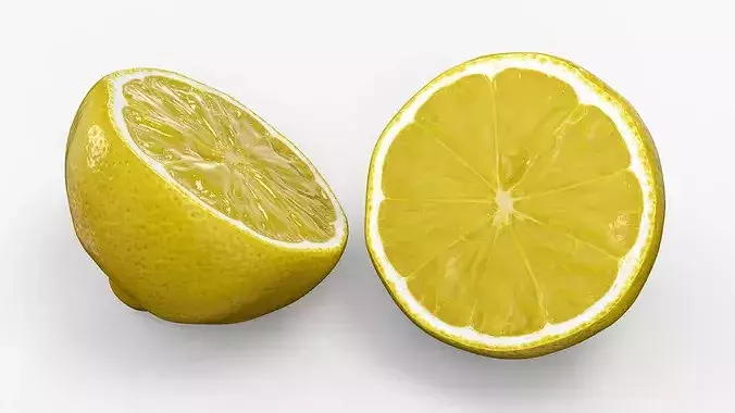 Sliced Lemon Half 3D model