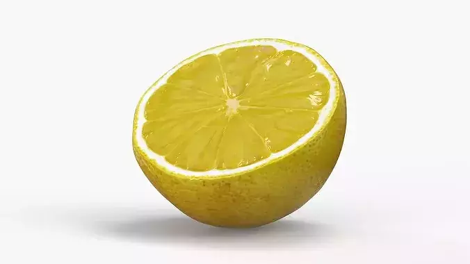 Sliced Lemon Half 3D model 6