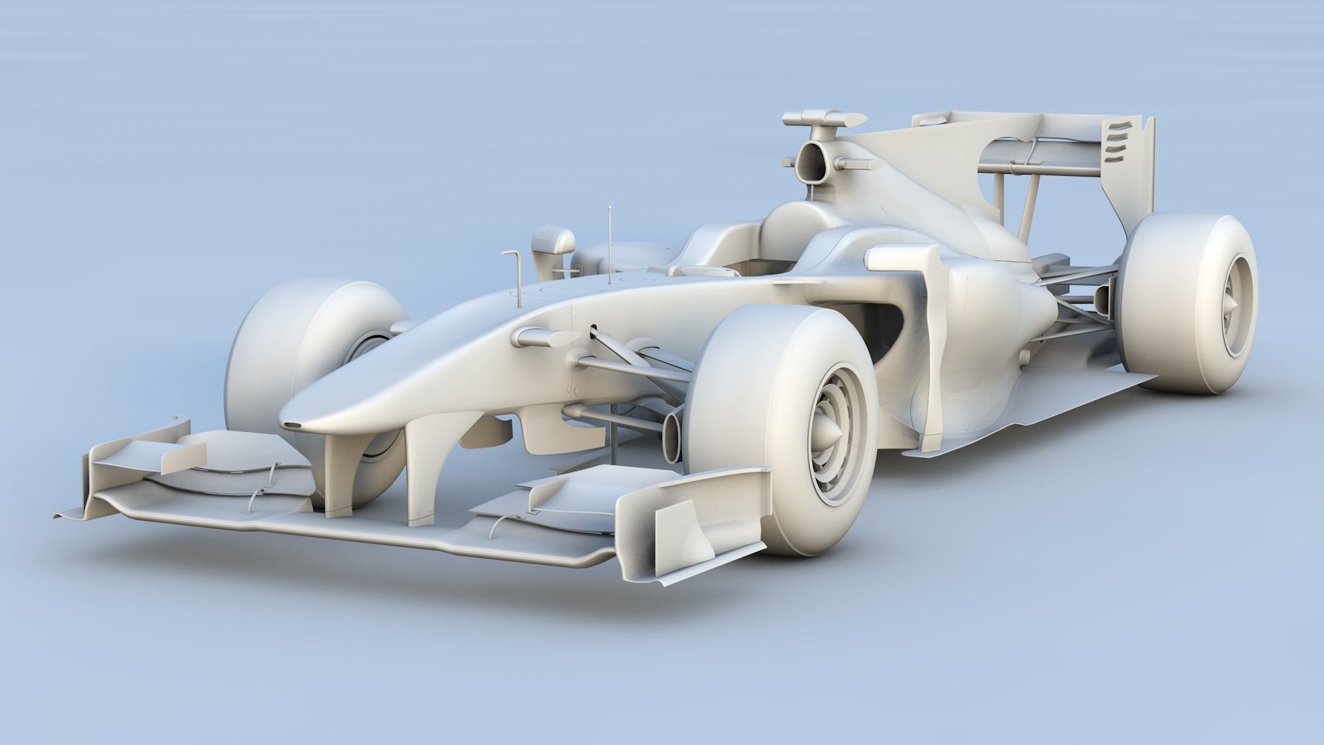 Ferrari F10 Formula 1 2010 No texture 3D model_3