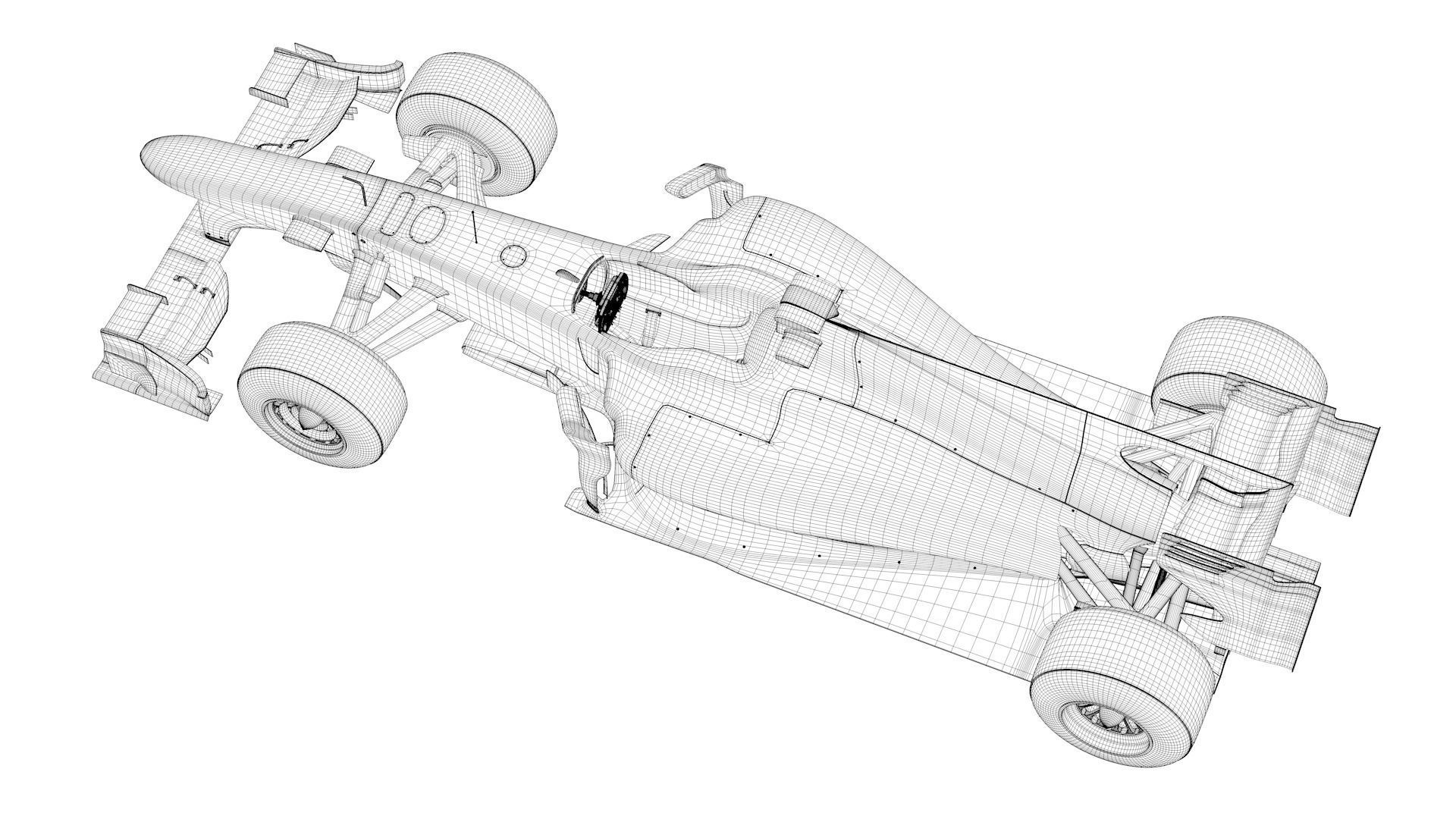 Ferrari F10 Formula 1 2010 No texture 3D model_7