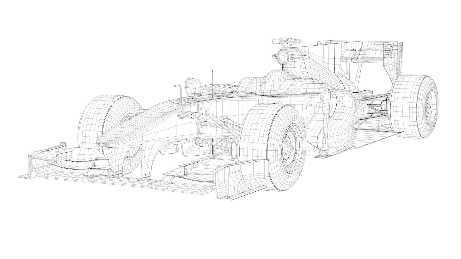 Ferrari F10 Formula 1 2010 No texture 3D model_9