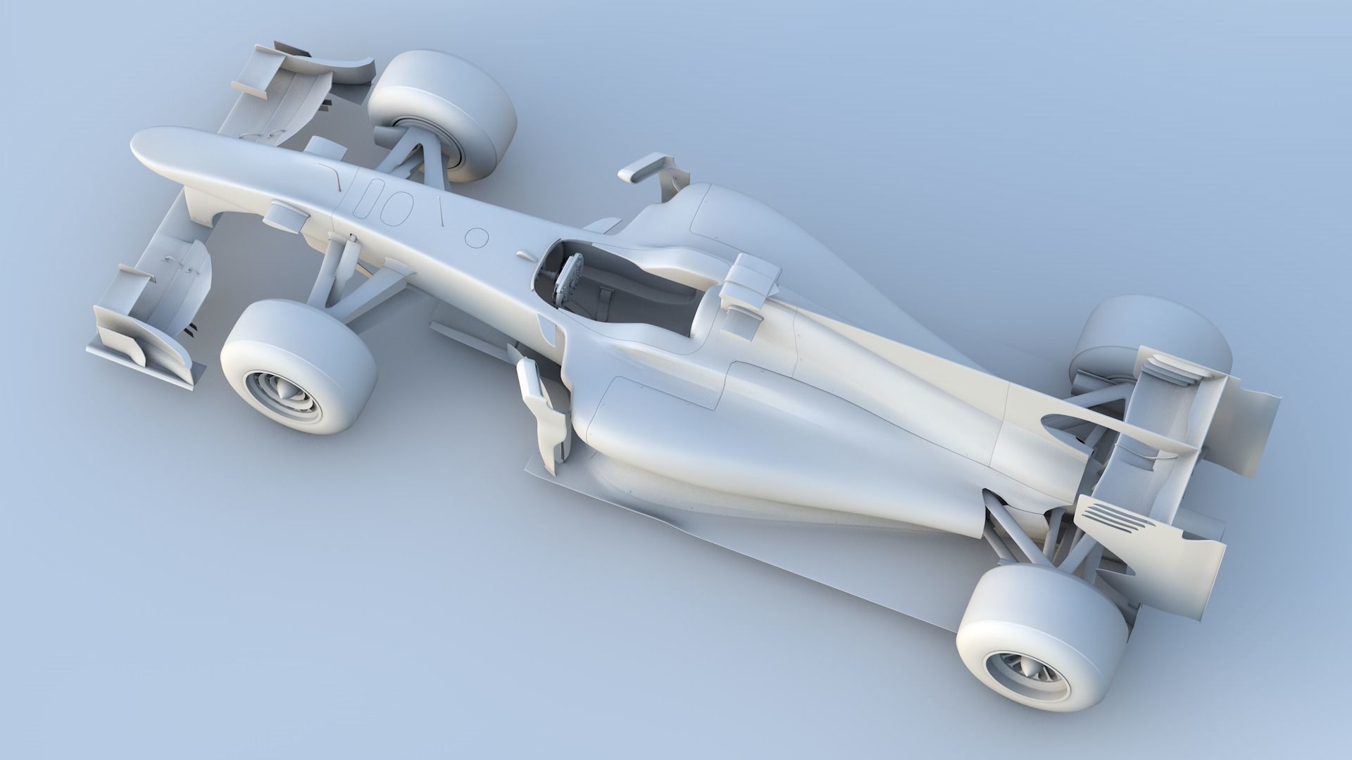 Ferrari F10 Formula 1 2010 No texture 3D model_2