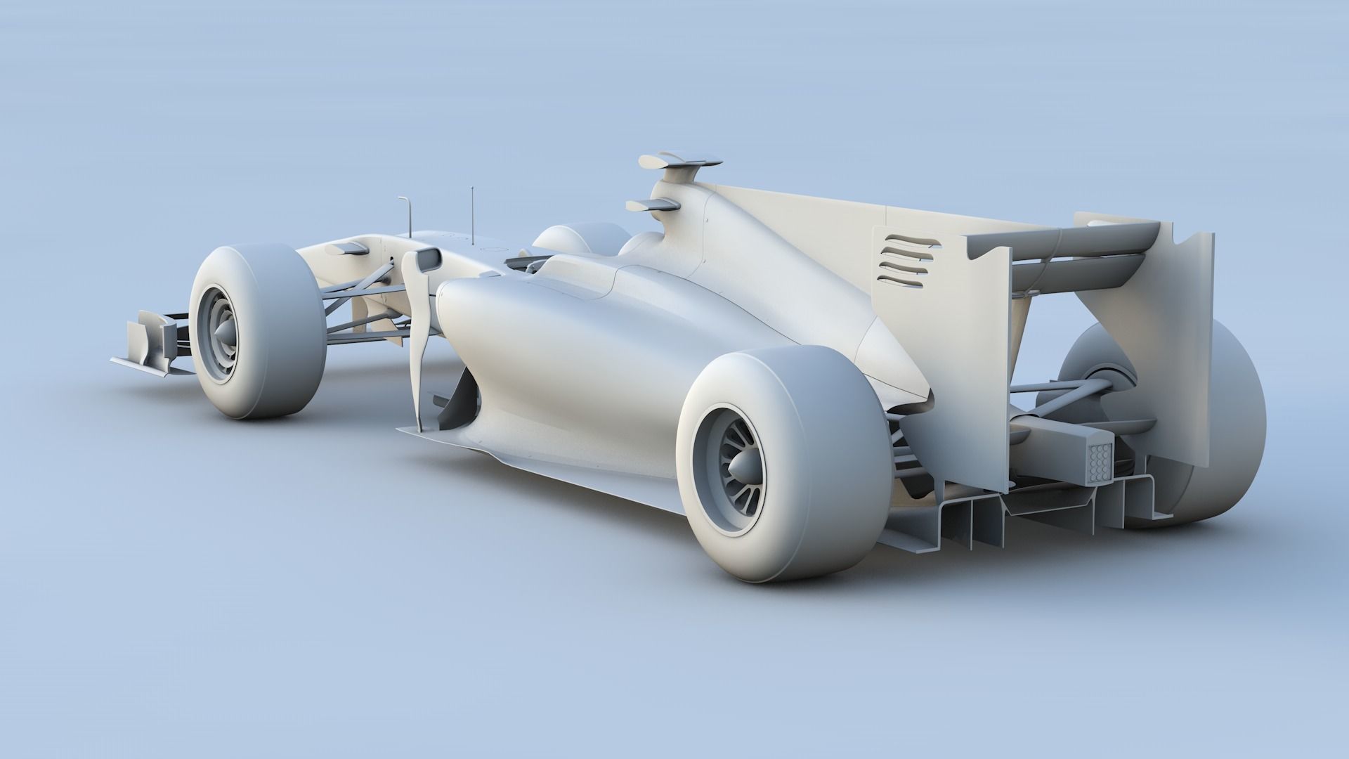 Ferrari F10 Formula 1 2010 No texture 3D model_1