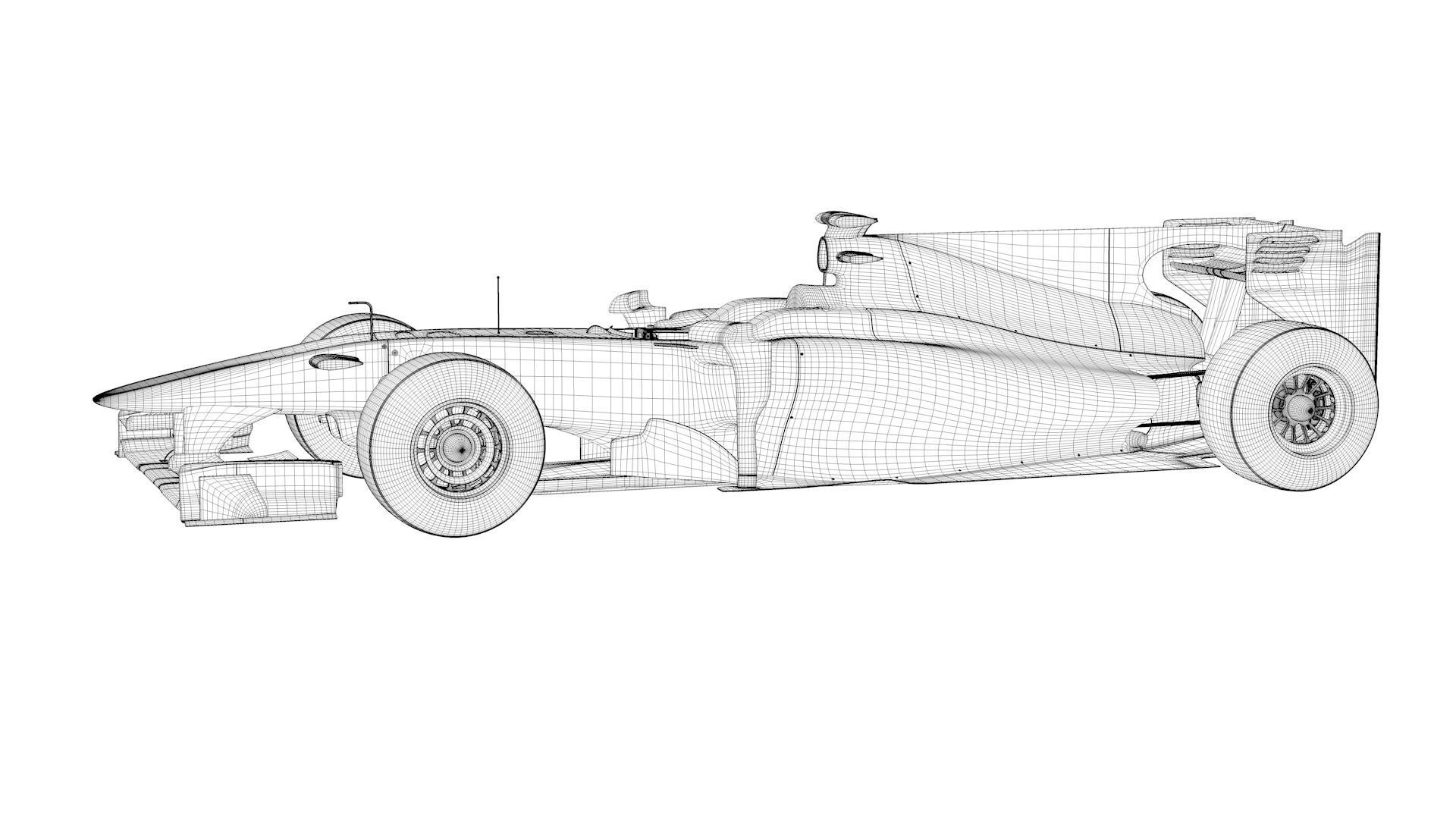 Ferrari F10 Formula 1 2010 No texture 3D model_6