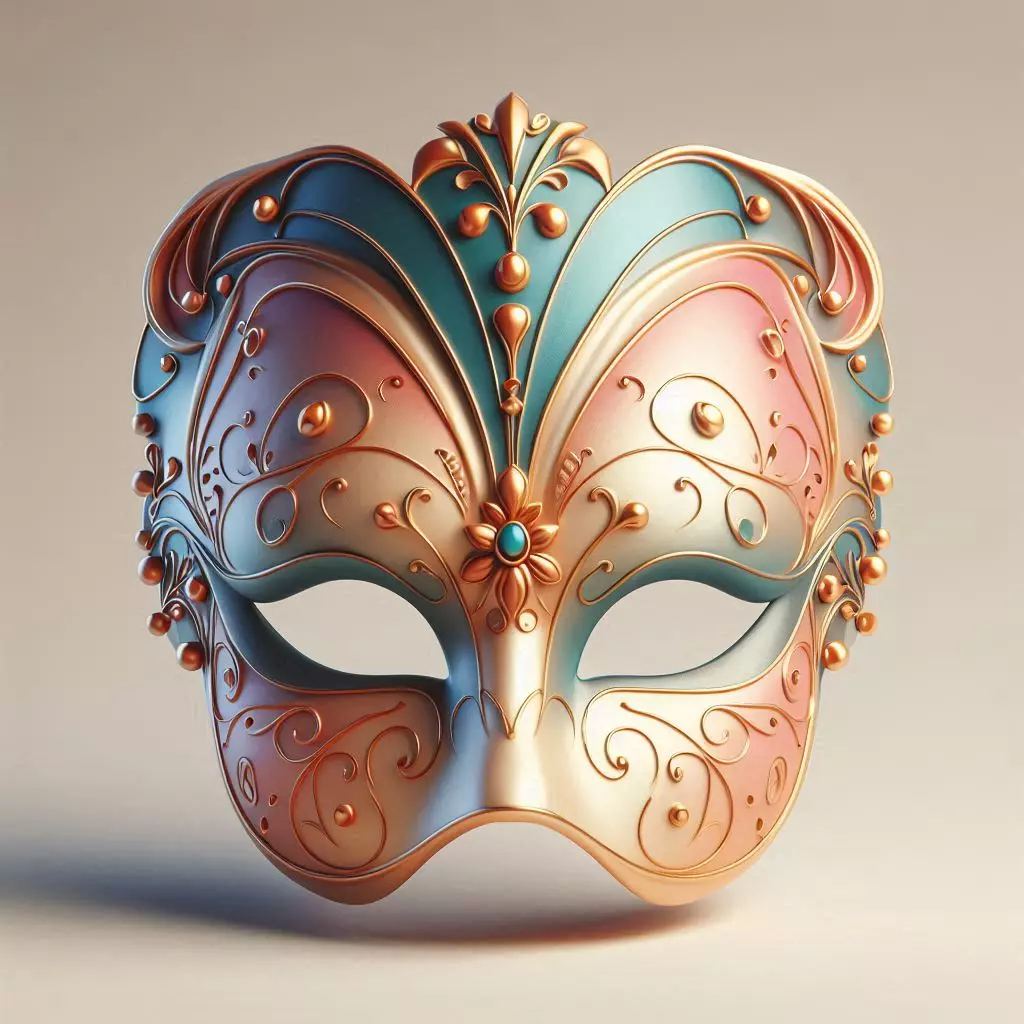 4389 Venetian Carnival Mask Color 3D Model STL DND 3D print model
