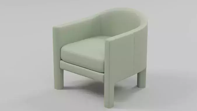 Modern Curved Barrel Accent Chair with Wooden Legs 02