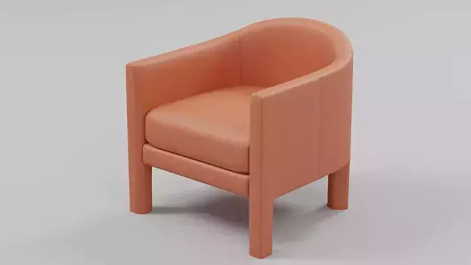 Modern Curved Barrel Accent Chair with Wooden Legs 03