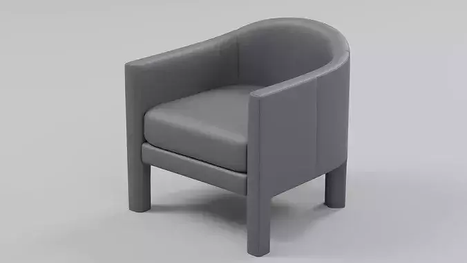 Modern Curved Barrel Accent Chair with Wooden Legs 04