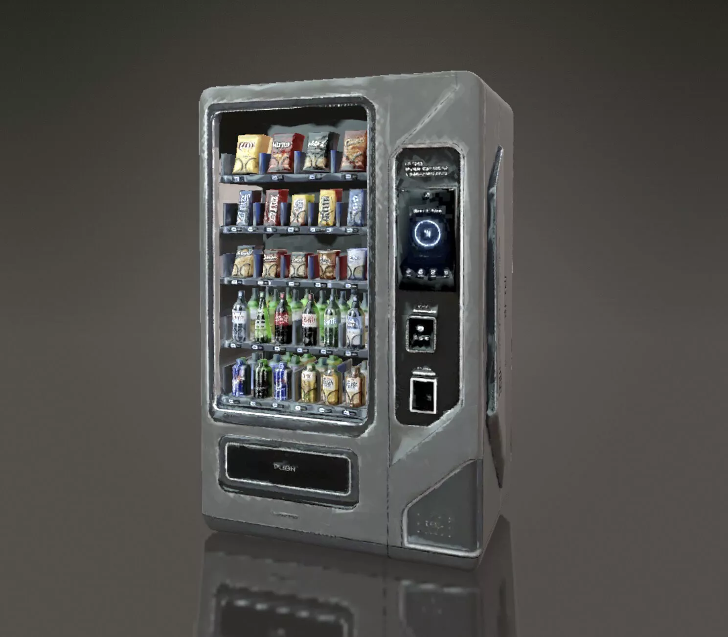 Sci Fi Futurist Vending Machine Game Ready Low-poly 3D model