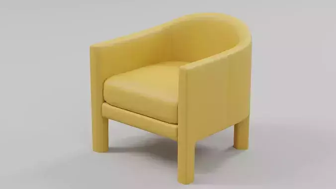 Modern Curved Barrel Accent Chair with Wooden Legs 05