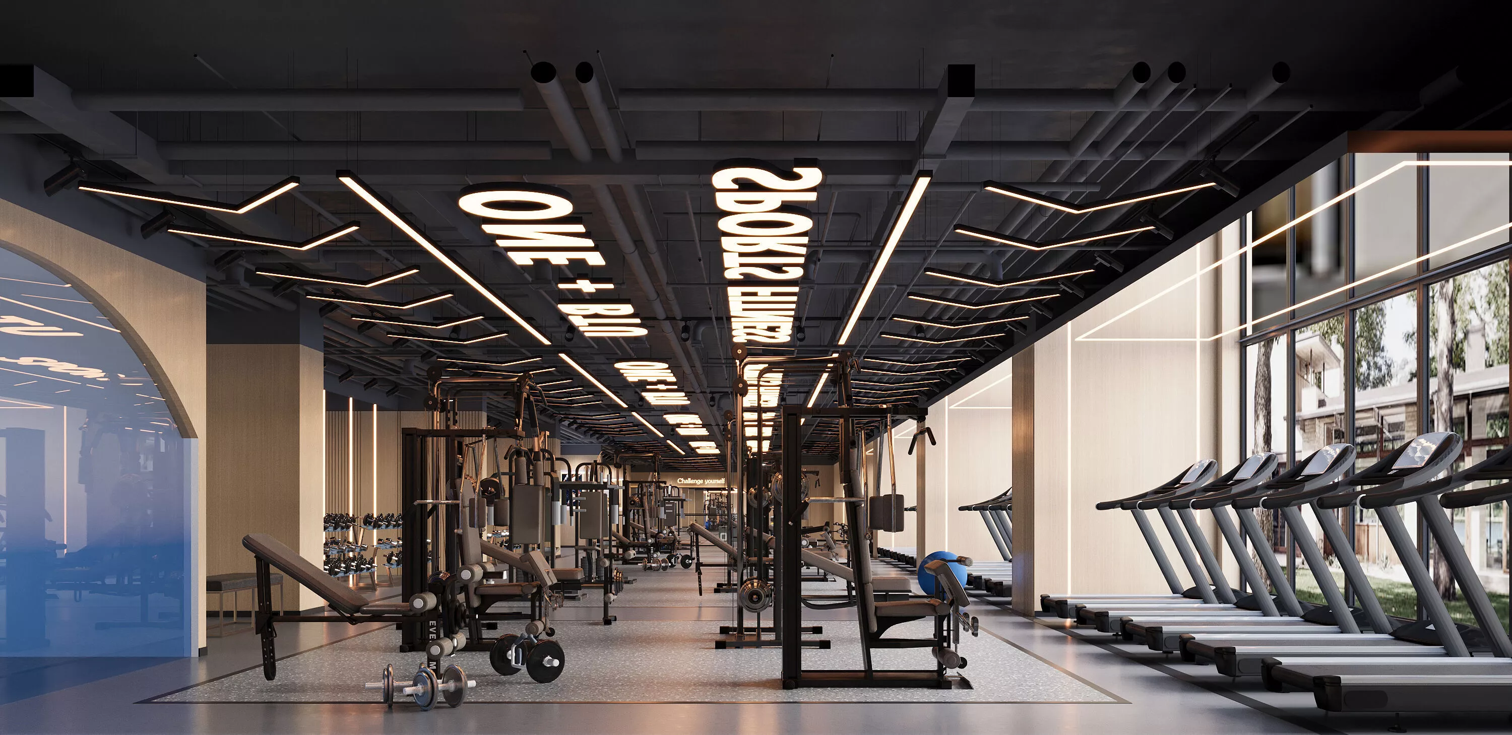Modern Gym Interior 3D model