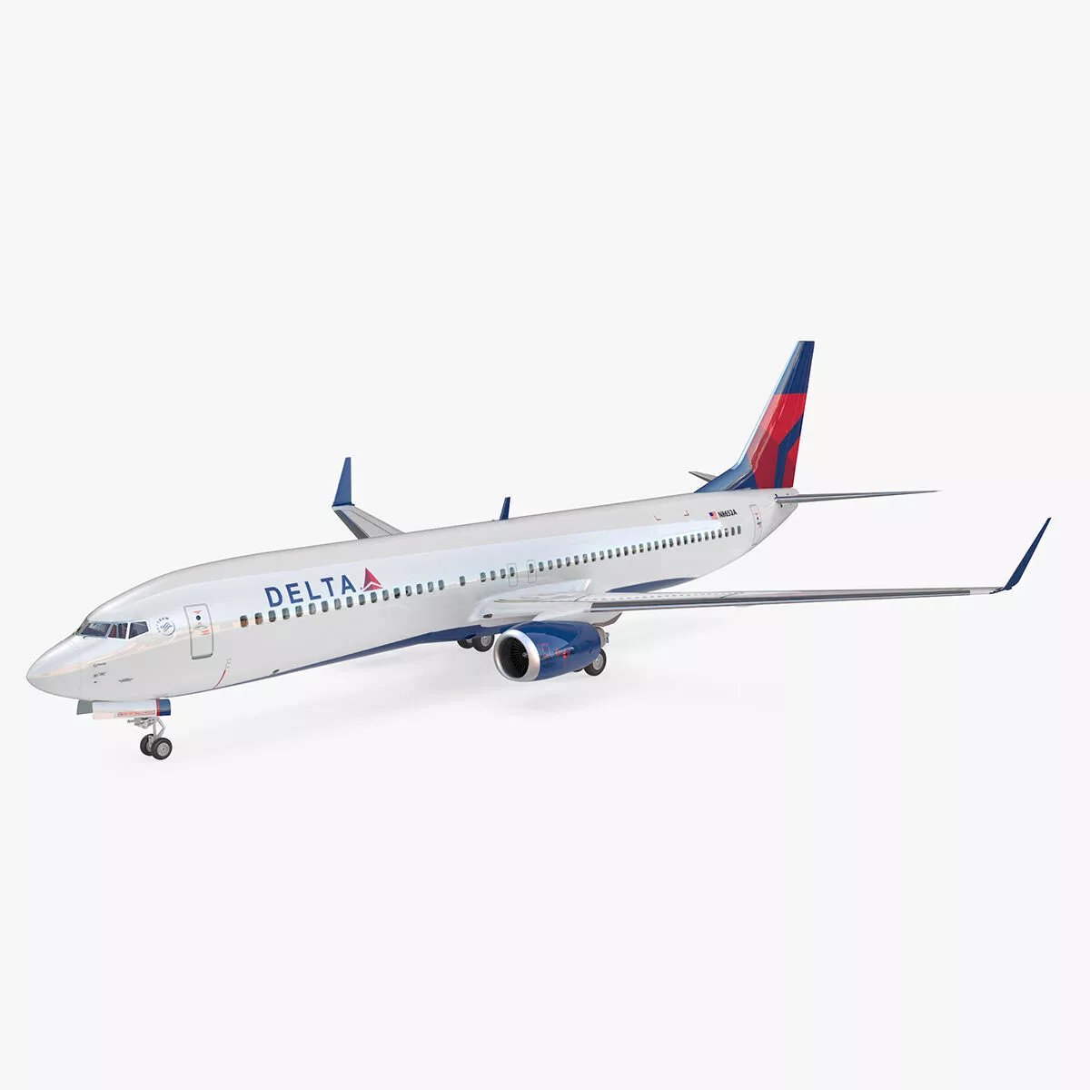 Delta Air Lines Boeing 737-900 with Interior Rigged for Maya 3D model