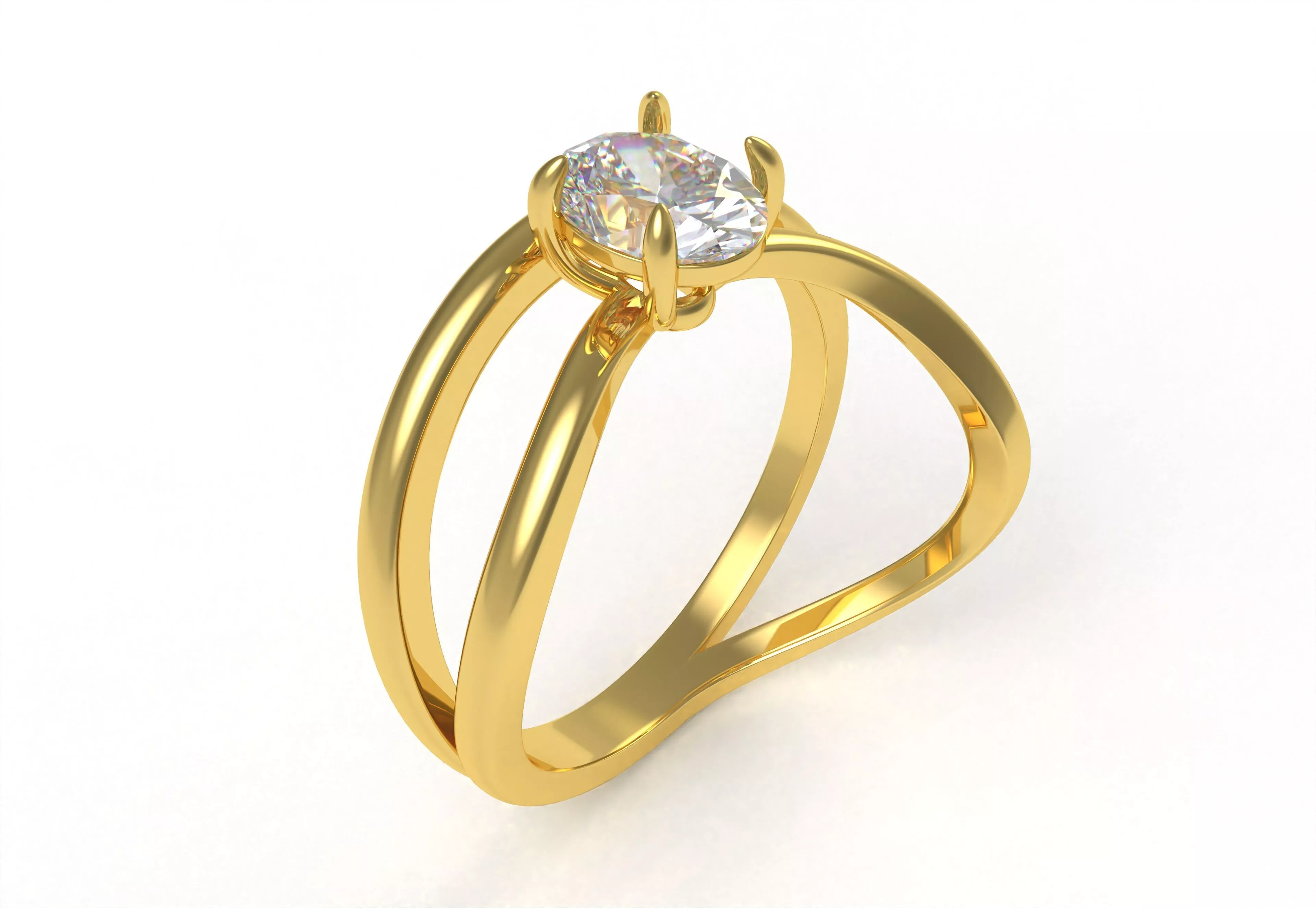 Ovel Cut Engagement Rings 3D print model