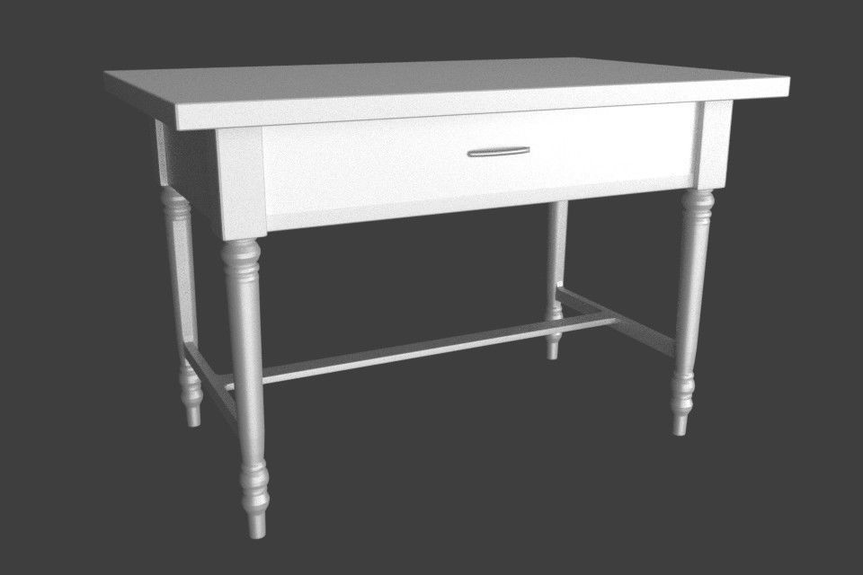 Wooden Table Low-poly 3D model_1