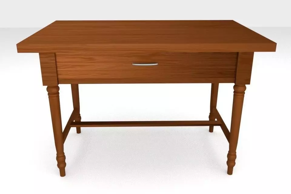 Wooden Table Low-poly 3D model_0