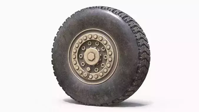 Camouflage Military Truck Wheel 3D model